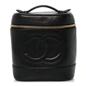 Chanel Caviar Vanity Cosmetic Case Black