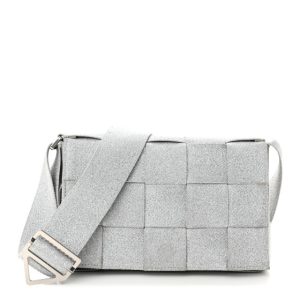 Bottega Veneta Webbing Maxi Intrecciato Cassette Bag Silver