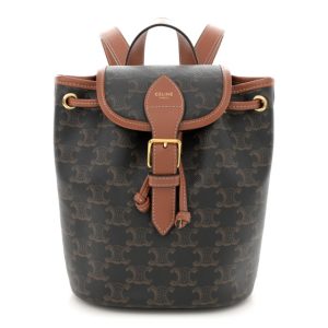 Celine Triomphe Canvas Calfskin Mini Folco Backpack Tan