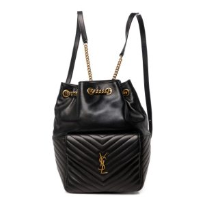 Saint Laurent Lambskin Matelasse Monogram Joe Backpack Black