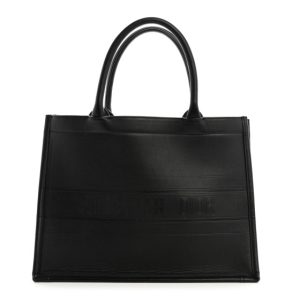 Christian Dior Calfskin Embossed Medium Book Tote Black