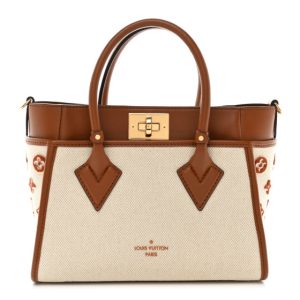 Louis Vuitton Canvas Calfskin Monogram On My Side PM Caramel Tan