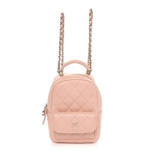 Chanel Caviar Quilted CC Mini Classic Backpack Light Pink