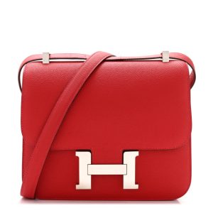 Hermes Epsom Constance 24 Rouge Casaque