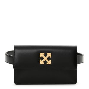 Off-White Calfskin Jitney Belt Bag Black