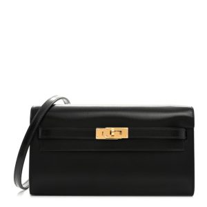 Hermes Box Kelly Wallet To Go Black