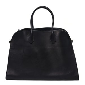 The Row Polished Saddle Calfskin Soft Margaux 15 Black
