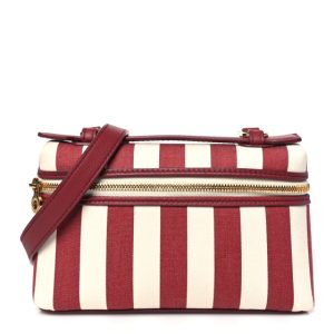 Loro Piana Cotton Canvas L16 Extra Pocket Pouch Nougat Camu Fruit Black Cherry