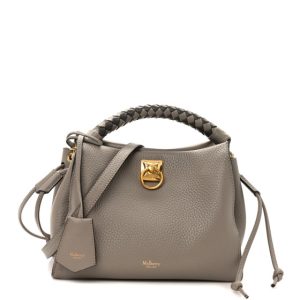 Mulberry Heavy Grain Small Iris Tote Powder Grey Dark Clay