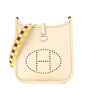 Hermes Taurillon Clemence Maxi Quadrille Evelyne TPM Nata Citron Rouge H Mauve Sylvestre