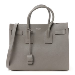 Saint Laurent Grained Calfskin Small Sac De Jour Fog