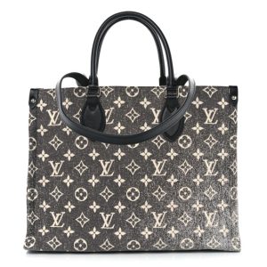 Louis Vuitton Monogram Jacquard Denim Onthego MM Black