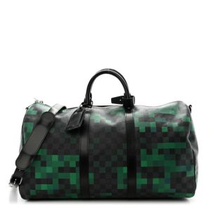 Louis Vuitton Damier Graphite Pixel Keepall Bandouliere 50 Vert
