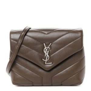 Saint Laurent Calfskin Y Quilted Monogram Toy Loulou Crossbody Bag Faggio