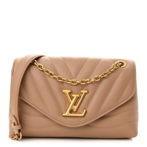 Louis Vuitton Calfskin LV New Wave Chain Bag GM Taupe