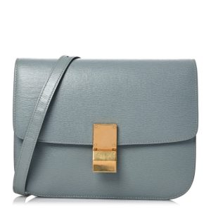 Celine Liege Calfskin Medium Classic Box Flap Bag Storm