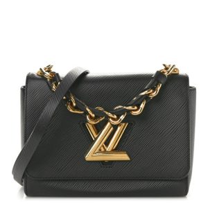 Louis Vuitton Epi Twist Braided Strap Shoulder Bag MM Black