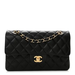 Chanel Lambskin Quilted Small Double Flap Black