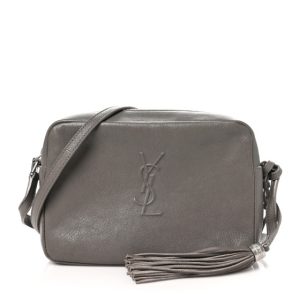 Saint Laurent Calfskin Monogram Small Lou Camera Bag Fog