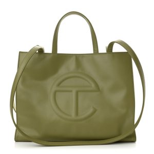 Telfar Vegan Leather Medium Shopping Bag Drab