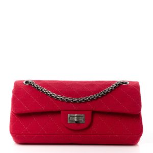 Chanel Jersey Quilted 2.55 Reissue East West Flap Red