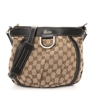 Gucci Monogram Small D Gold Ring Messenger Dark Brown