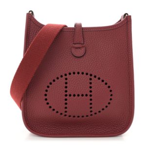 Hermes Taurillon Clemence Amazone Evelyne TPM Rouge H