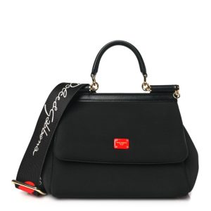 Dolce & Gabbana Neoprene Small Miss Sicily Satchel Black