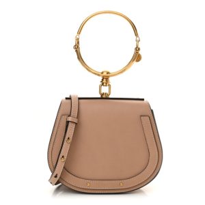 Chloe Calfskin Suede Small Nile Bracelet Bag Biscotti Beige