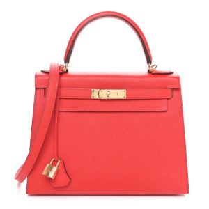 Hermes Epsom Kelly Sellier 28 Rouge Tomate