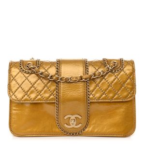 Chanel Patent Medium Madison Flap Gold
