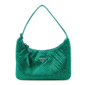 Prada Satin Crystal Mini Re-Edition 2000 Bag Mango