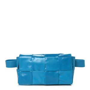 Bottega Veneta Paper Calfskin Intrecciato Cassette Belt Bag Blueprint