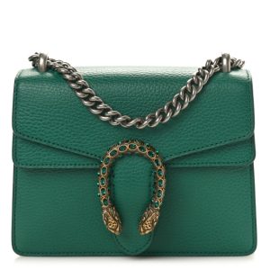 Gucci Calfskin Mini Dionysus Shoulder Bag Emerald