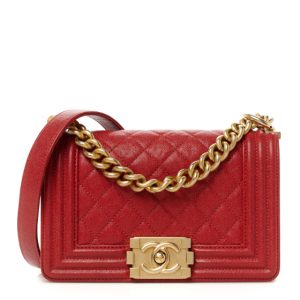Chanel Caviar Quilted Small Boy Flap Red