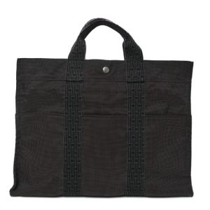 Hermes Canvas Herline MM Tote Grey