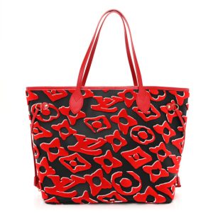 Louis Vuitton X UF Tufted Monogram Neverfull MM Black Red