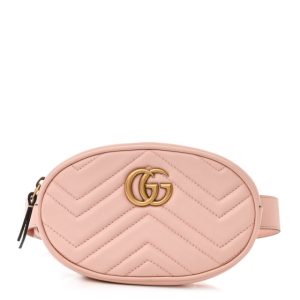 Gucci Calfskin Matelasse GG Marmont Belt Bag 65 95/38 Perfect Pink