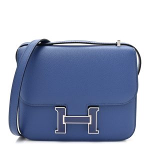 Hermes Epsom Enamel Constance 18 Bleu France