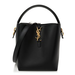 Saint Laurent Shiny Calfskin Le 37 Bucket Bag Black