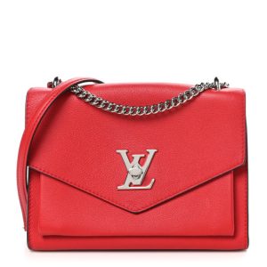 Louis Vuitton Soft Calfskin My Lockme Chain Bag BB Poppy