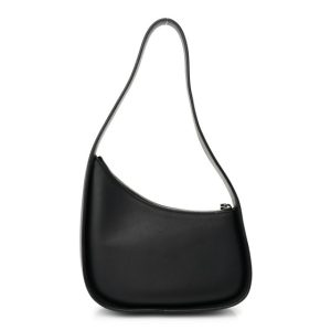The Row Smooth Calfskin Half Moon Shoulder Bag Black