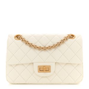 Chanel Aged Calfskin Quilted 2.55 Reissue Mini Flap White