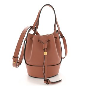 Loewe Calfskin Small Balloon Bucket Bag Tan