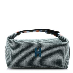 Hermes Wool Small Bride-A-Brac H Natte Pouch Vert Foret