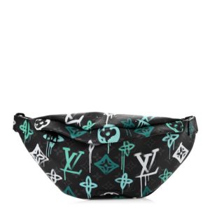 Louis Vuitton Monogram Eclipse LV Graffiti Discovery Bumbag Green Lights