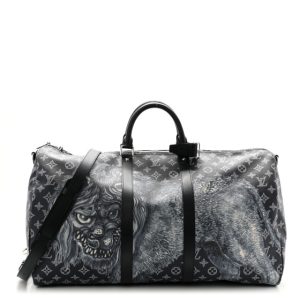 Louis Vuitton Savane Monogram Lion Chapman Keepall Bandouliere 55 Encre