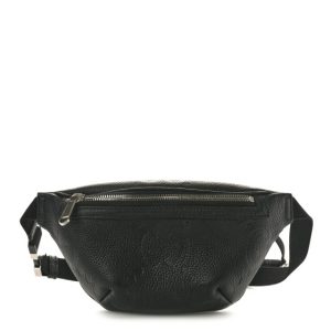 Gucci Piuma Calfskin Jumbo GG Embossed Small Belt Bag Black
