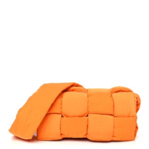 Bottega Veneta Nylon Intrecciato Padded Tech Cassette Bag Orange
