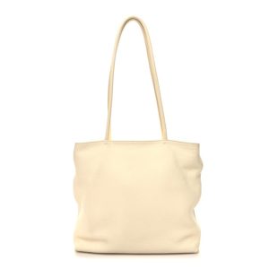 The Row Grained Calfskin Medium Portfolio Tote Ivory